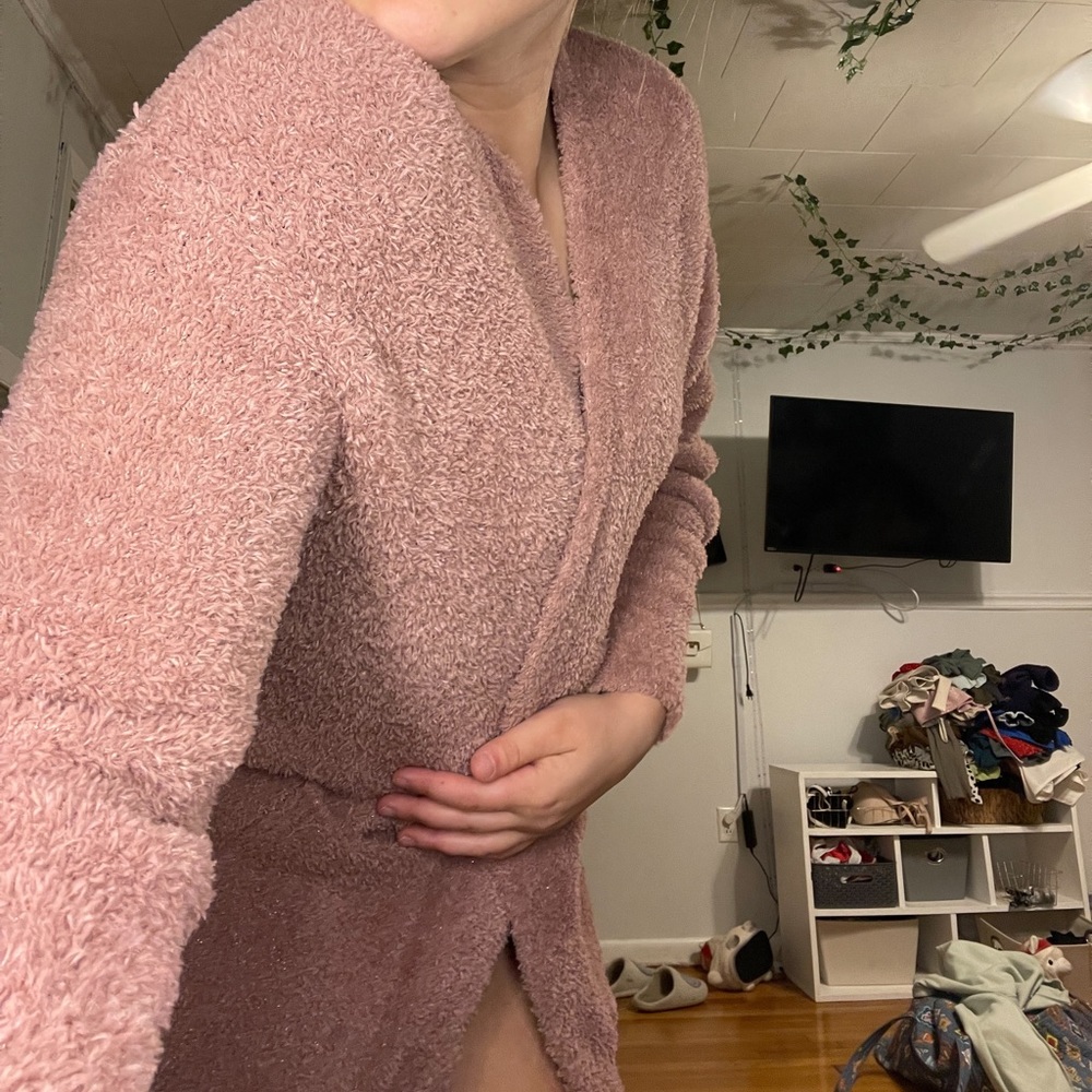 pink cardigan!
